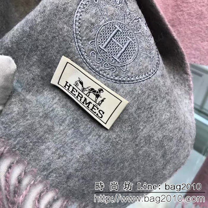 HERMES愛馬仕經典款羊絨圍巾 圍巾披肩兩用 LLWJ7785
